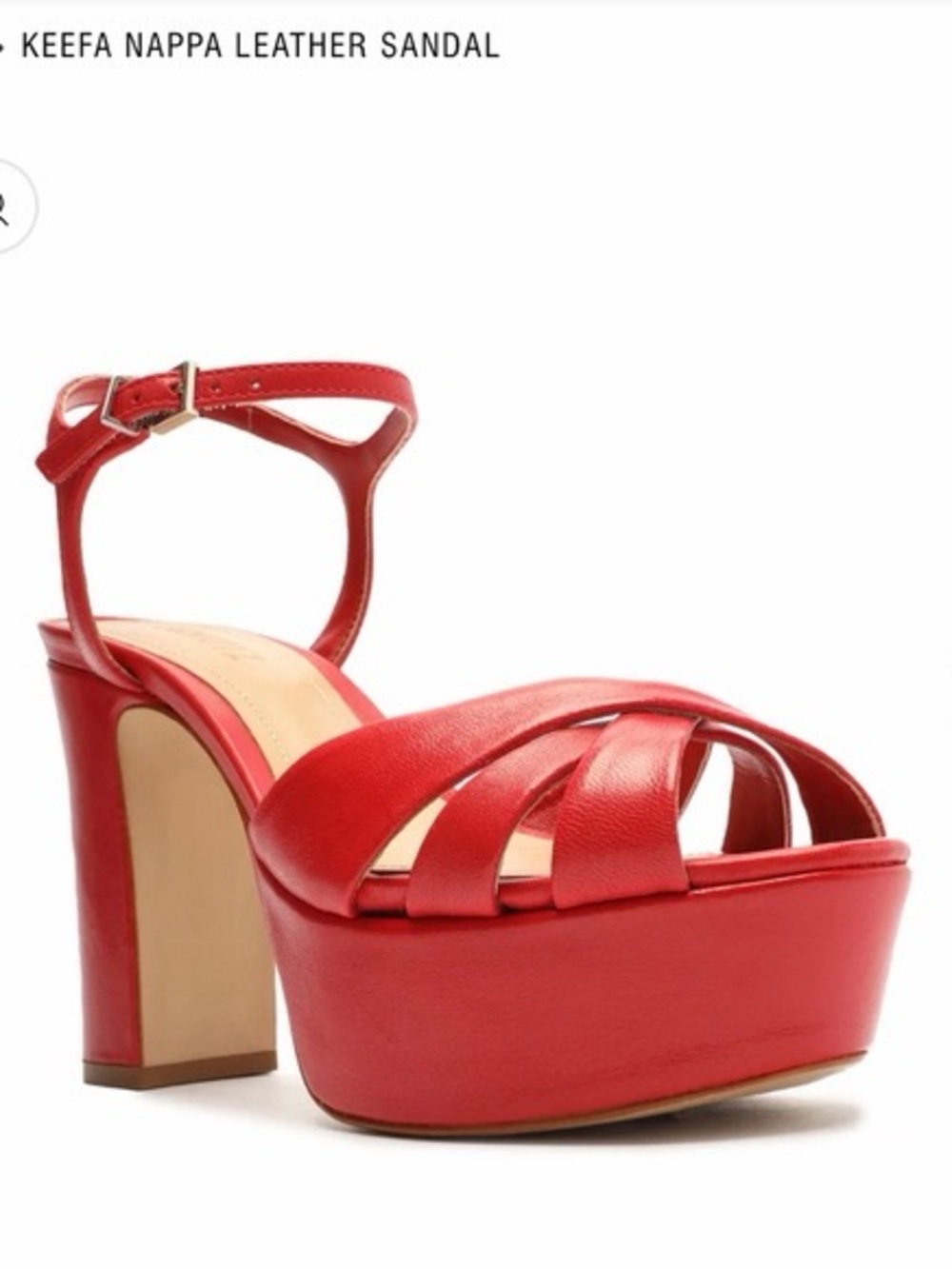 SCHUTZ Keefa Red Leather Platform Sandal